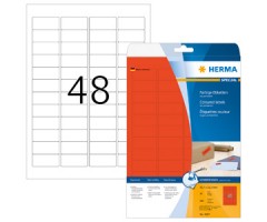 Punased kleebisetiketid Herma - 45.7x21.2mm, 20 lehte